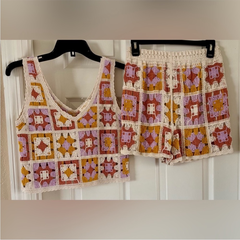 Vibrant Floral Crochet Set
